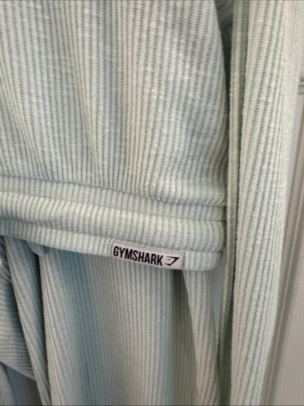 Gymshark Ribbed Long-Sleeve Drawstring Crop Top in Mint - Picture 2 of 14